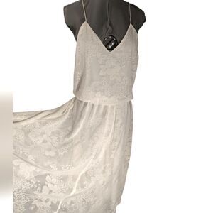 Vintage women's Union made white floral‎ print dress